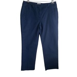 Chicos Women So Slimming Crop‎ Pants S Navy Ankle Stretch Pull On Career Office